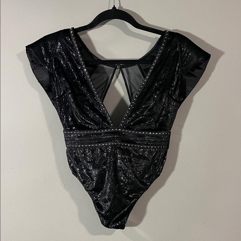 Victoria's Secret Shimmering Black Bodysuit